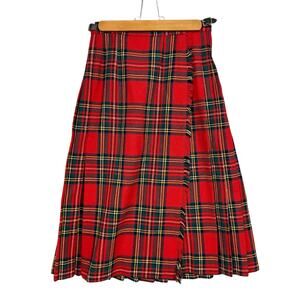 Vintage Red Tartan Kilt Scott The Kiltmaker Of Aberdeen Authentic Scotland Sz 12